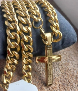 Lant +medalion INOX placat ( otel inoxidabil ) cod mihasem866