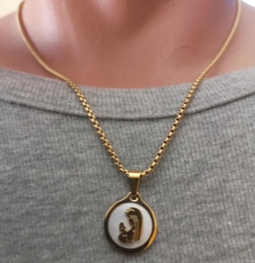 Lant +medalion INOX placat dama ( otel inoxidabil ) cod mihasem847