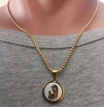 Lant +medalion INOX placat dama ( otel inoxidabil ) cod mihasem847