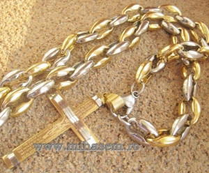 Lant +medalion INOX placat ( otel inoxidabil ) cod mihasem480 - Img 4