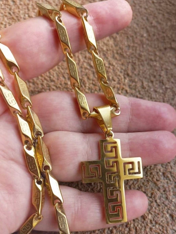 Lant +medalion INOX placat ( otel inoxidabil ) cod mihasem523