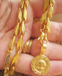 Lant +medalion INOX  placat  ( otel inoxidabil ) cod mihasem538