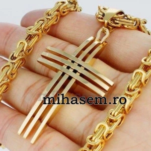 Lant +medalion INOX placat ( otel inoxidabil ) cod mihasem725