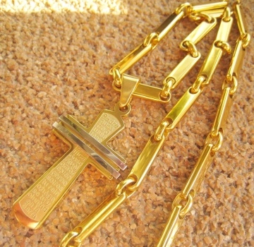 Lant +medalion INOX placat ( otel inoxidabil ) cod mihasem730