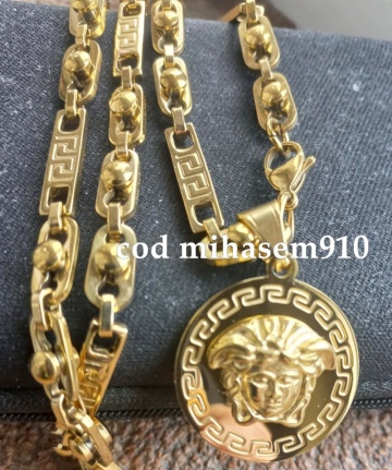 Lant +medalion INOX placat ( otel inoxidabil ) cod mihasem910
