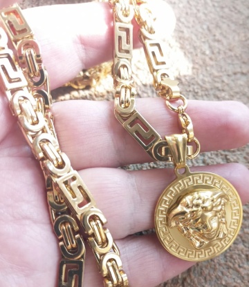 Lant +medalion INOX placat ( otel inoxidabil ) cod mihasem920 - Img 3