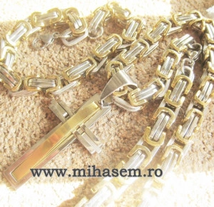 Lant +medalion+bratara INOX  ( otel inoxidabil ) cod mihasem454 - Img 6
