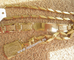 Lant+medalion+ bratara INOX placat ( otel inoxidabil ) cod mihasem276