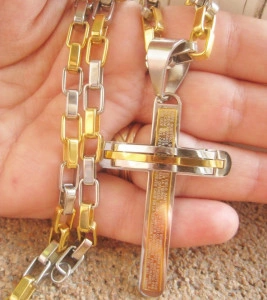 Lant +medalion  INOX  placat  ( otel inoxidabil ) cod mihasem340