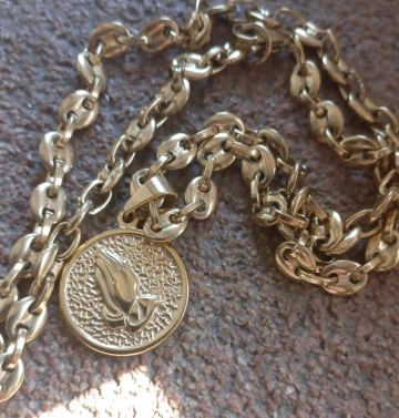Lant+medalion INOX placat ( otel inoxidabil ) cod mihasem629 - Img 2