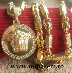 Lant +medalion INOX placat ( otel inoxidabil ) cod mihasem744