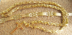 SET Lant +medalion+bratara   INOX placat  ( otel inoxidabil ) cod mihasem543 - Img 4