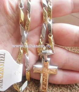 Lant +medalion INOX placat cod mihasem343 - Img 5