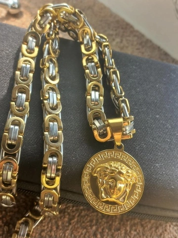Lant +medalion INOX placat cod mihasem759
