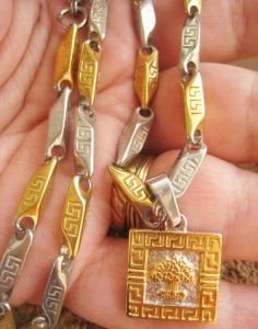 Lant +medalion INOX  placat  ( otel inoxidabil ) cod mihasem536