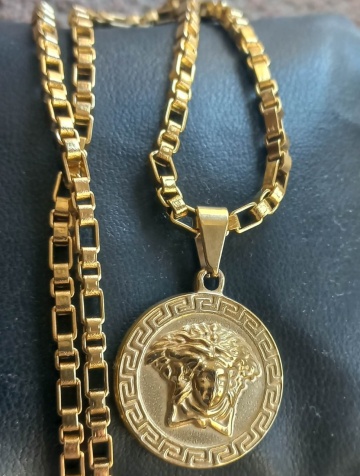 Lant +medalion INOX placat ( otel inoxidabil ) cod mihasem548