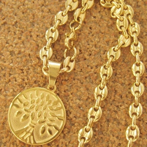 Lant +medalion INOX placat ( otel inoxidabil ) cod mihasem625
