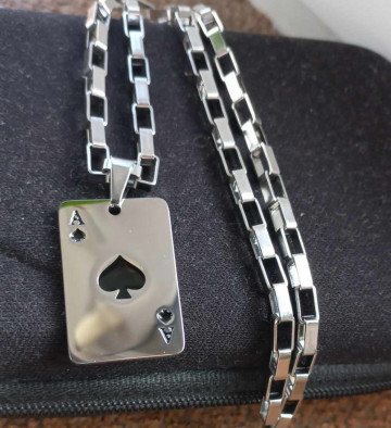 Lant +medalion INOX placat ( otel inoxidabil ) cod mihasem746