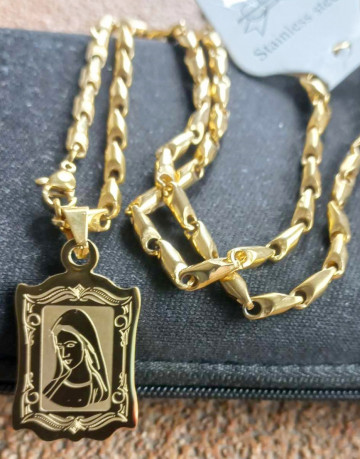 Lant +medalion INOX placat ( otel inoxidabil ) cod mihasem747