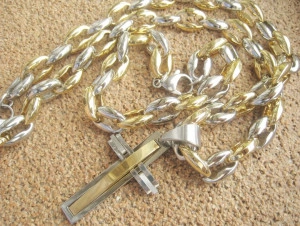 SET Lant +medalion +bratara INOX placat ( otel inoxidabil ) cod mihasem515 - Img 4