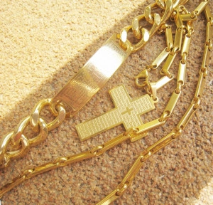 SET Lant +medalion+bratara   INOX placat  ( otel inoxidabil ) cod mihasem542 - Img 2