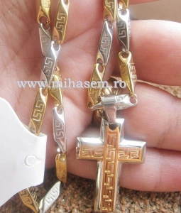 Lant +medalion INOX placat cod mihasem343