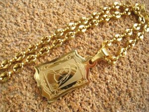 Lant +medalion INOX placat ( otel inoxidabil ) cod mihasem448 - Img 3