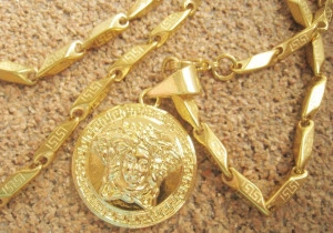 Lant   +medalion INOX  placat  ( otel inoxidabil ) cod mihasem520 - Img 4