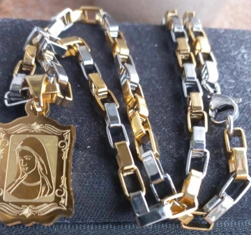 Lant +medalion INOX placat ( otel inoxidabil ) cod mihasem549