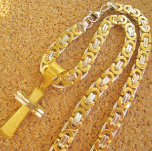 Lant +medalion INOX placat ( otel inoxidabil ) cod mihasem577