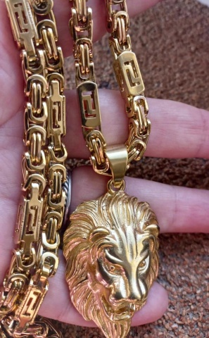 Lant+medalion INOX placat ( otel inoxidabil ) cod mihasem631 - Img 2