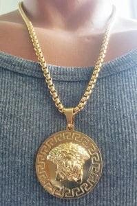 Lant +medalion INOX placat ( otel inoxidabil ) cod mihasem721