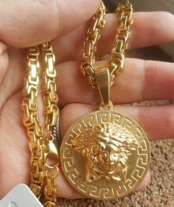 Lant +medalion INOX placat ( otel inoxidabil ) cod mihasem786