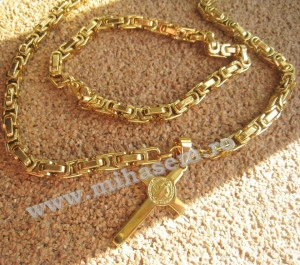 SET Lant +medalion +bratara INOX placat cod mihasem161 - Img 4