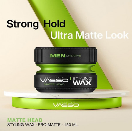 VASSO HAIR STYLING WAX MATTE WAX (MATTE HEAD) 150 ML