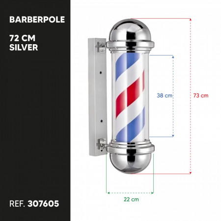 Barberpole 72 cm Silver
