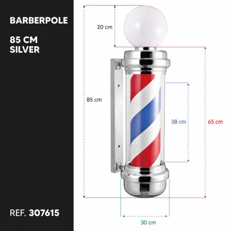 Barberpole 85 cm Silver