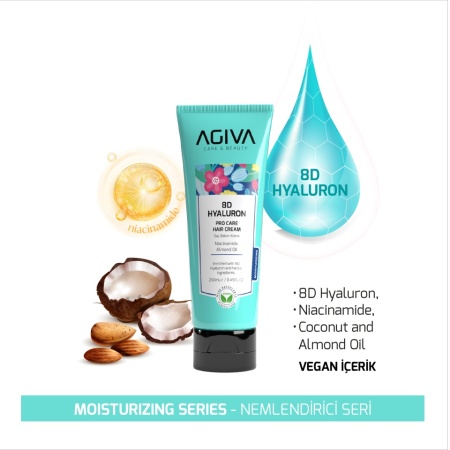 Masca de par Agiva 8D Hyoluron Pro Care Hair Cream 250 ml  - Img 2