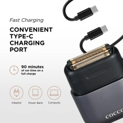 Shaver Cocco Impacto Grey - articol profesional doar pentru frizeri si stilisti - Img 5