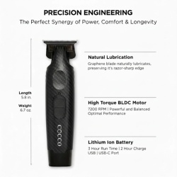 Masina de contur Cocco Hyper Veloce trimmer Carbon - articol profesional doar pentru frizeri si stilisti - Img 4