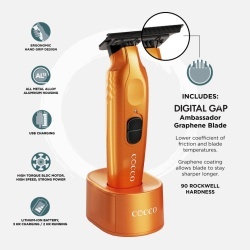 Masina de contur Cocco Hyper Veloce trimmer Orange - articol profesional doar pentru frizeri si stilisti - Img 4
