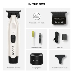 Masina de contur Cocco Veloce Pro trimmer Pearl White - articol profesional doar pentru frizeri si stilisti - Img 5
