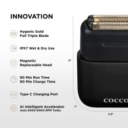 Shaver Cocco Impacto Black - articol profesional doar pentru frizeri si stilisti - Img 4