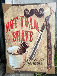 Tablou Canvas pentru saloane hot foam shave