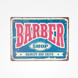 Tablou metalic frizerie ZZACC44193 METALLIC SHEET VINTAGE BARBER SHOP N.7