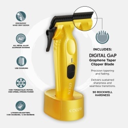 Masina de tuns Cocco Hyper Veloce Yellow - articol profesional doar pentru frizeri si stilisti - Img 3