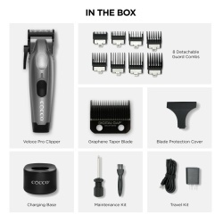 Masina de tuns Cocco Veloce Pro Grey - articol profesional doar pentru frizeri si stilisti - Img 5