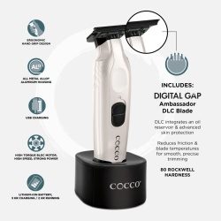 Masina de contur Cocco Veloce Pro trimmer Pearl White - articol profesional doar pentru frizeri si stilisti - Img 6