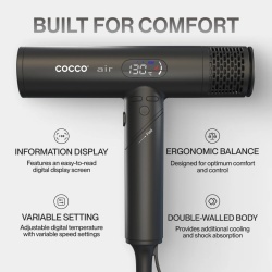 Uscator Cocco Air Ionic Dryer Black - articol profesional doar pentru frizeri si stilisti - Img 9