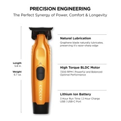 Masina de contur Cocco Hyper Veloce trimmer Orange - articol profesional doar pentru frizeri si stilisti - Img 2